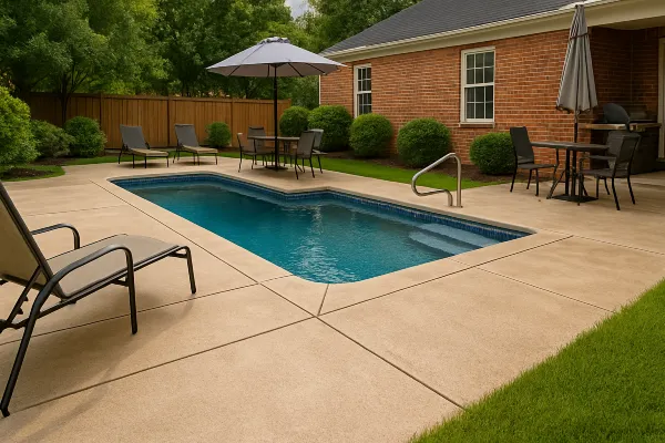 a swimming pool concrete deck from TMK Concrete Contractor in Leander, TX - Commercial Concrete
