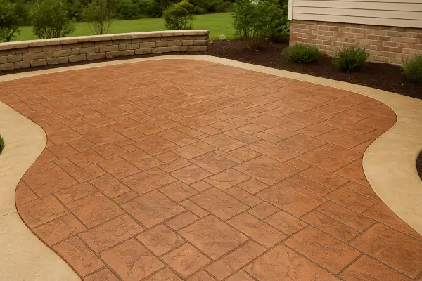 a stamped concrete patio from TMK Concrete Contractor in Leander, TX - Concrete Patios