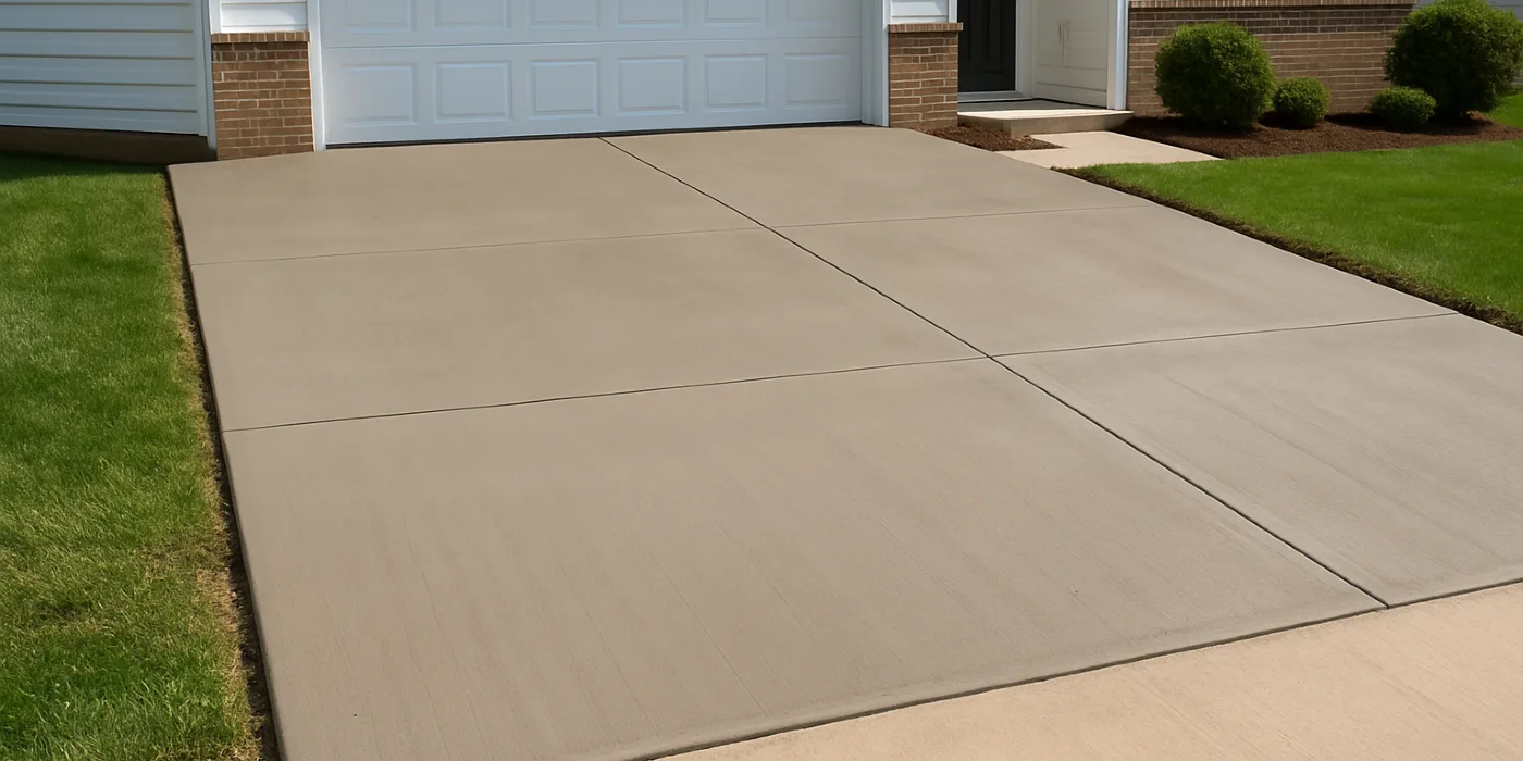 a brand new concrete driveway from TMK Concrete Contractor in Georgetown, TX - Georgetown TX