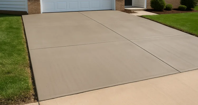 a brand new concrete driveway from TMK Concrete Contractor in Georgetown, TX - Georgetown TX